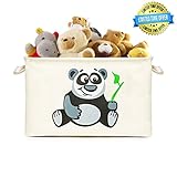 Proper Fulfillment Collapsible Canvas Storage Basket and Organizer with Handles - Panda