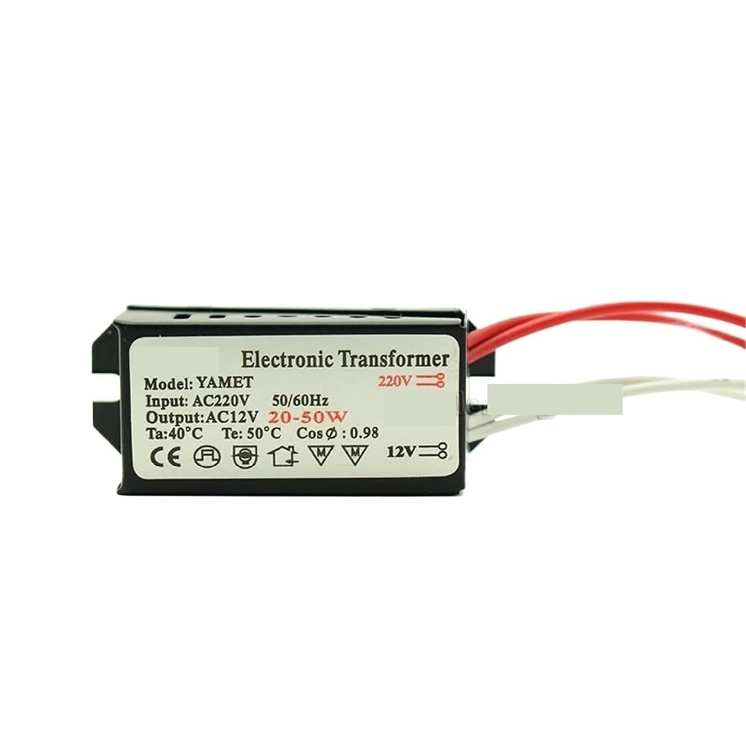 20W - 50W 220V to 12V YAM2050 Halogen Light G4 Quart Bulb LED Driver Power Supply Converter Electronic Transformer