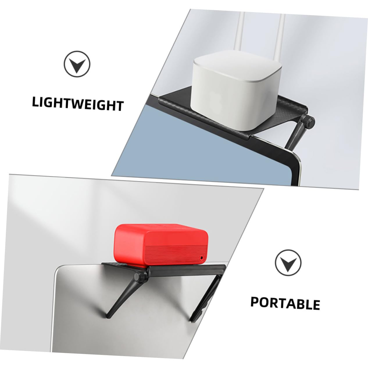 Étagère Supérieure pour Écran et Routeur 16,4x11,3 Cm en Plastique Résistant Support de Rangement Polyvalent pour Télévision Bureau Salon Lot de 3 Pièces