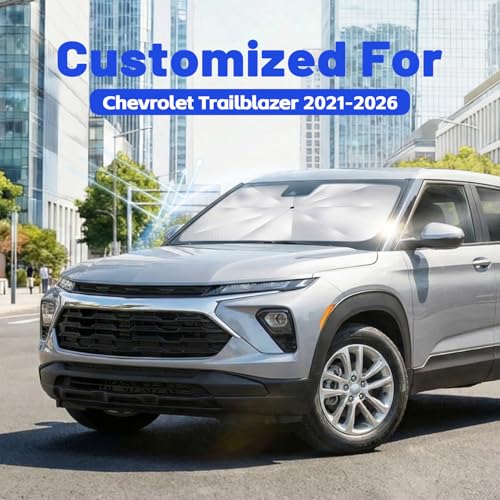 Image of Car Windshield Sun Shade for Chevrolet Trailblazer 2021-2026 -[Reflective Coated Fabric] Sunshade Umbrella for Front Window, Car Shades Sun Visor Keep Car Cool and Protects Interior, 1:1 Exact Fit