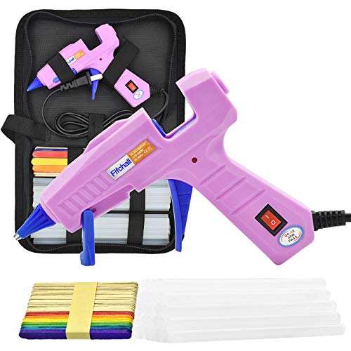 Hot Glue Gun with Glue Sticks, 40W Mini Hot Melt Glue Gun Kit with Wood craft Sticks, High Temp Melting Glue Gun Set with Carry Bag, Glue Gun Mini for Crafts and Arts, School, Home, Sealing