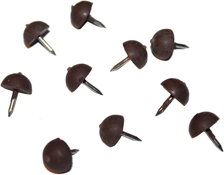 Brown Rubber Head Nail - 1/2" Diameter - Set of 10 Piano Cabinet Bumpers