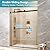 44-48 in. W x 75 in. H Frameless Shower Sliding Glass Door, 5/16" (8mm) Clear SGCC Tempered Glass, Bathroom Double Sliding Door with Nano Coating, Water Repellent, Stainless Steel, Matte Black