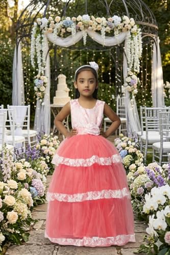 Image of Ripening Baby Girls Flower Net Multicolor Maxi Dress