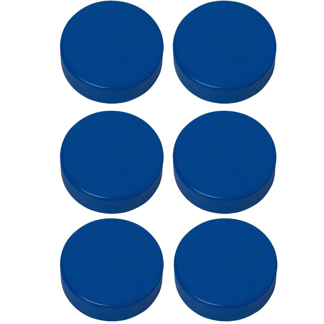 TronX Youth Mite Ice Hockey Pucks - Blue 4oz Puck Kids Lightweight with Mesh Carrying Bag, Great for Stick Handling & Training Drills (Blue 6-Pack)