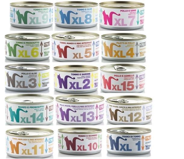 Natural Code XL Cibo Umido Gatto Gatti Cat. 60 SCATOLETTE ASSORTITE DA 170g CADAUNO