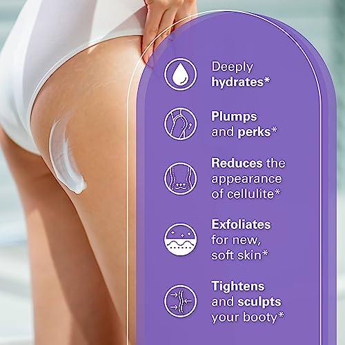 Retexturizing Booty Mask for Cellulite - Anti Cellulite Cream for Thighs and Butt Fast Acting Formula with Caffeine & Collagen - Moisturizing Toning Butt Mask for Loose Uneven & Crepey Skin, 4 fl oz