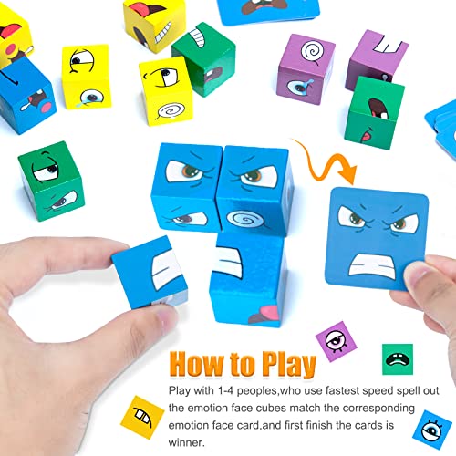 INeego Giocattolo di espressioni di legno, puzzle