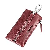 Größe: 12 * 6.5 * 1 cm. Arbeiten Sie reinen Farben-ledernen Schlüsselkasten Keychain Auto-Schlüsselhalter mit 6 Haken um, Rot