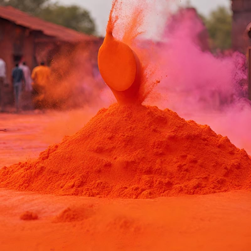 Image of Herbal and Organic Holi Colors | Eco Friendly | Orange Color 100gm | Natural and Skin-Friendly Gulal | Handmade and Non-Toxic | Holi Ke Rang | Holi Celebration | Stain Free