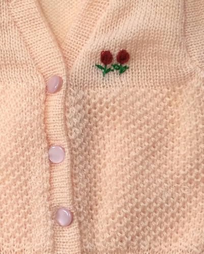 Image of Woolen Baby Sweater | Warm Knitted Winter Wear for Infant & Toddler | Soft Full Sleeve Cardigan for Baby Boys and Girls(Peach, 6 to 12 Months) 3 Pcs Set