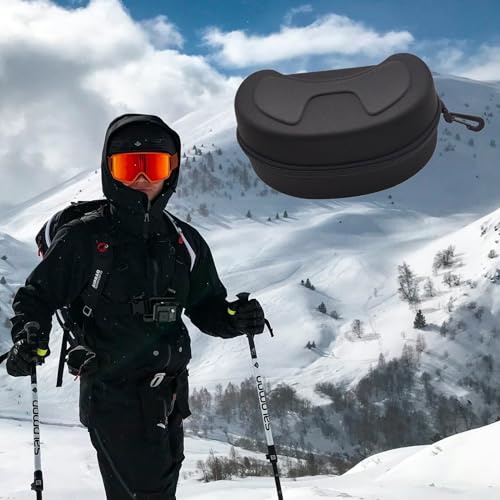 Funda para gafas de snowboard resistente a golpes con clip de transporte 5