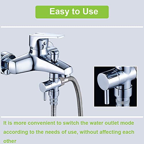 2 Pack Solid Brass 3-Way G1/2 Shower Diverter,Polished Chrome Diverter Valve For Hand Shower And Fixed Shower Head,Shower System Replacement Adapter #TOP3