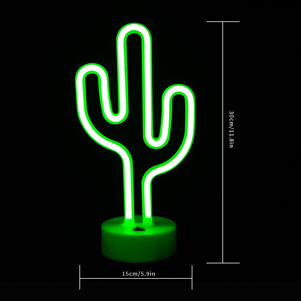 ENUOLI LED Cactus Insegne al neon Luce al neon con base Luce notturna al neon Batteria/Luce al neon alimentata tramite USB per decorazioni per feste di compleanno per amici Regali per bambini