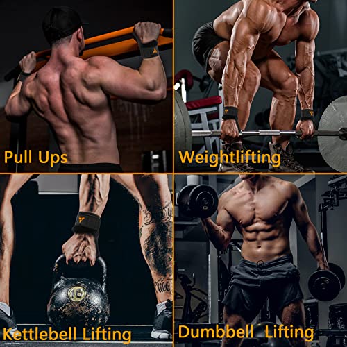 Weight Lifting Wrist Strap With Durable Double Layer Leather, Adjustable Neoprene Padded Weightlifting Wrist Strap For Deadlift Powerlifting And Pull Up, Gym Lifting Grips For Men Women (Pair) #TOP5