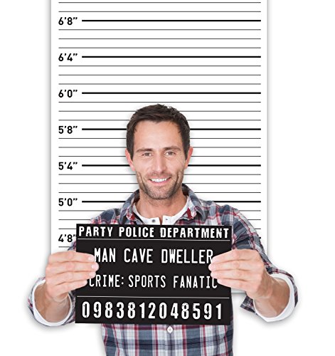 Funny Mugshot Sign Photobooth Selfie Props For Birthday Parties, Bachelorette Games, Event Decoration Idea (Birthday Party With Backdrop) #TOP5