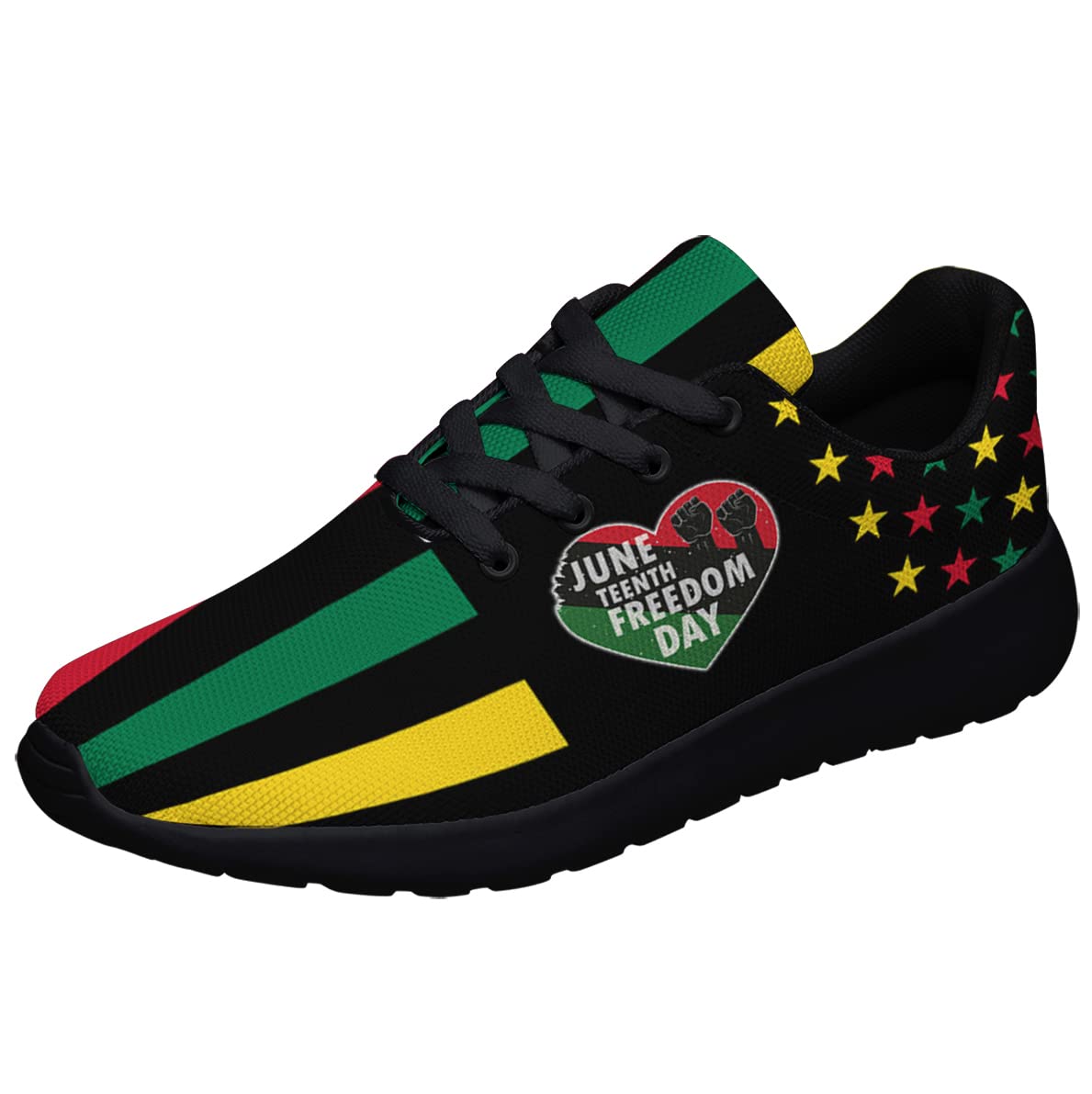 Juneteenth 1865 Shoes Black Freedom Running Sneakers Men Women African Black History Tennis Shoes Gift for Black Family Black Size 8.5