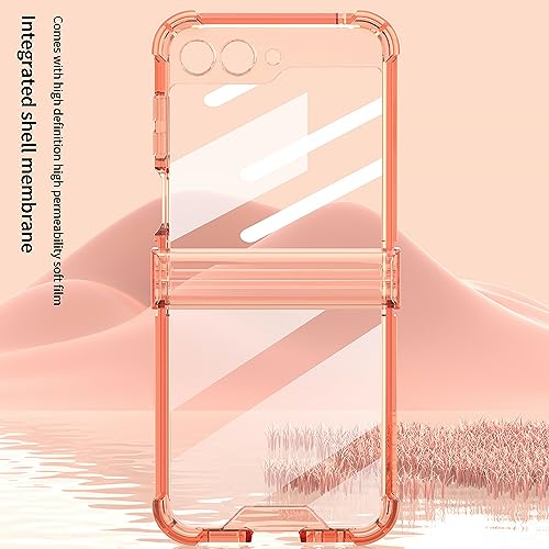 Image of BOUNCEBACK Transparent Shockproof Hinge Cover Case for Samsung Galaxy Z Flip5 / Galaxy Flip 5 Case Cover - (Clear Green | Rubber)