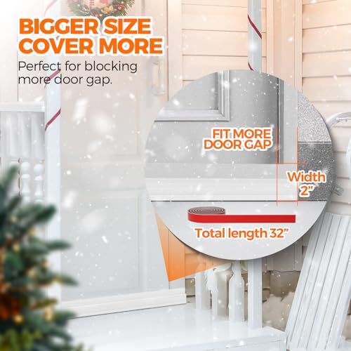Image of Holikme Door Draft Stopper Weather Stripping Door Seal - 32 inch, Transparent