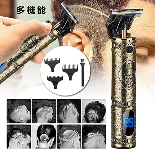 Soonsell 電動バリカン ヘアカッター LED充電残量表示 ヘアトリマー 精密彫刻 メンズT字カミソリ USB充電式 コードレス 低騷音 刈り高さ調節 電動プッシュ剪 ショートヘア用 散髪用 子供 業務 家庭用 の商品画像 4