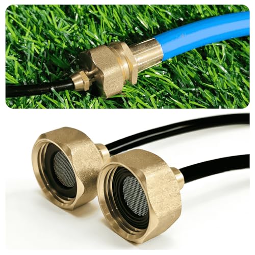 SARANICE Garden Hose to 1/4 Tubing Adapter Convert 3/4 Female Hose Bib to 1/4 Tubing 3/4 to 1/4 Water Adapter Brass Fittings with Washers for Garden Irrigation Misting System