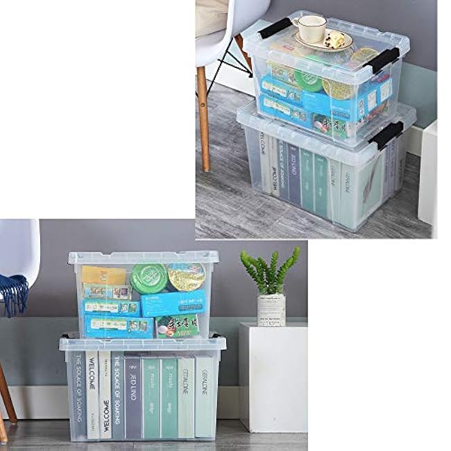 Ggbin 22 Quart Plastic Storage Box with Lid, 6 Pack Latching Container Bins