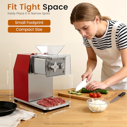 Máquina Cortadora Eléctrica de Carne 1100W Acero Inox miniatura 6