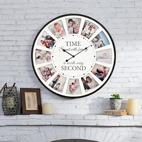 UPPER DECOR Vintage Wall Clock with Frames Cover