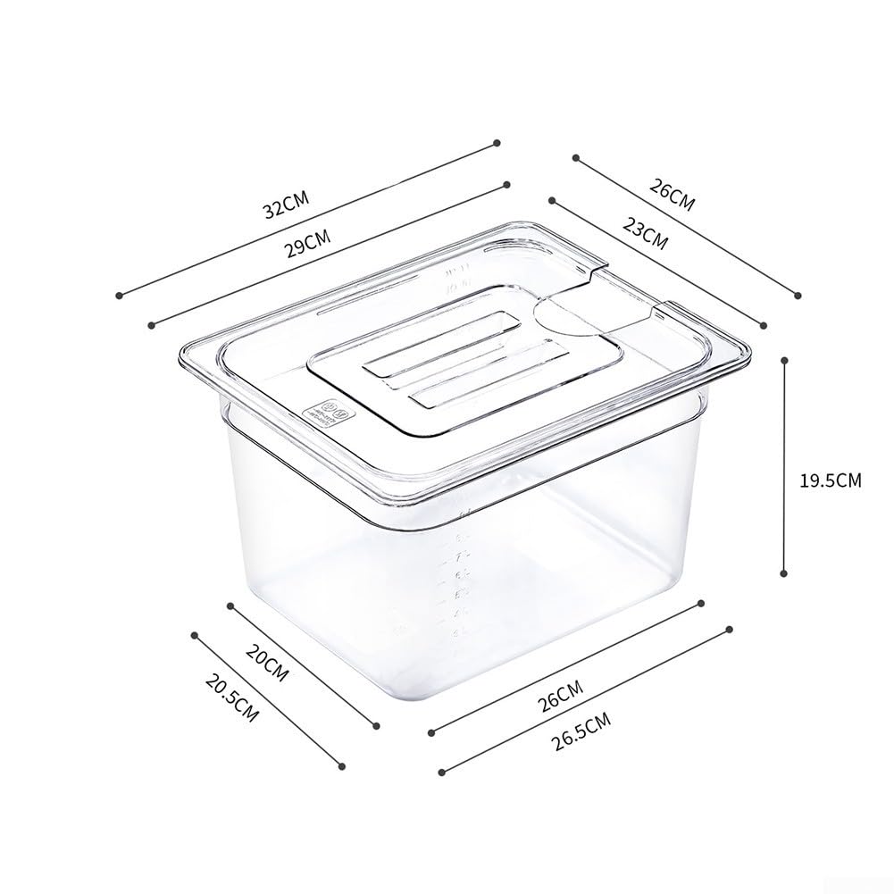 für für sous für vide Behälter 11L mit Deckel - PC Wasserbad Wanne für Präzisionskocher 60mm - Skalierter Slow Cooker Topf(11L)