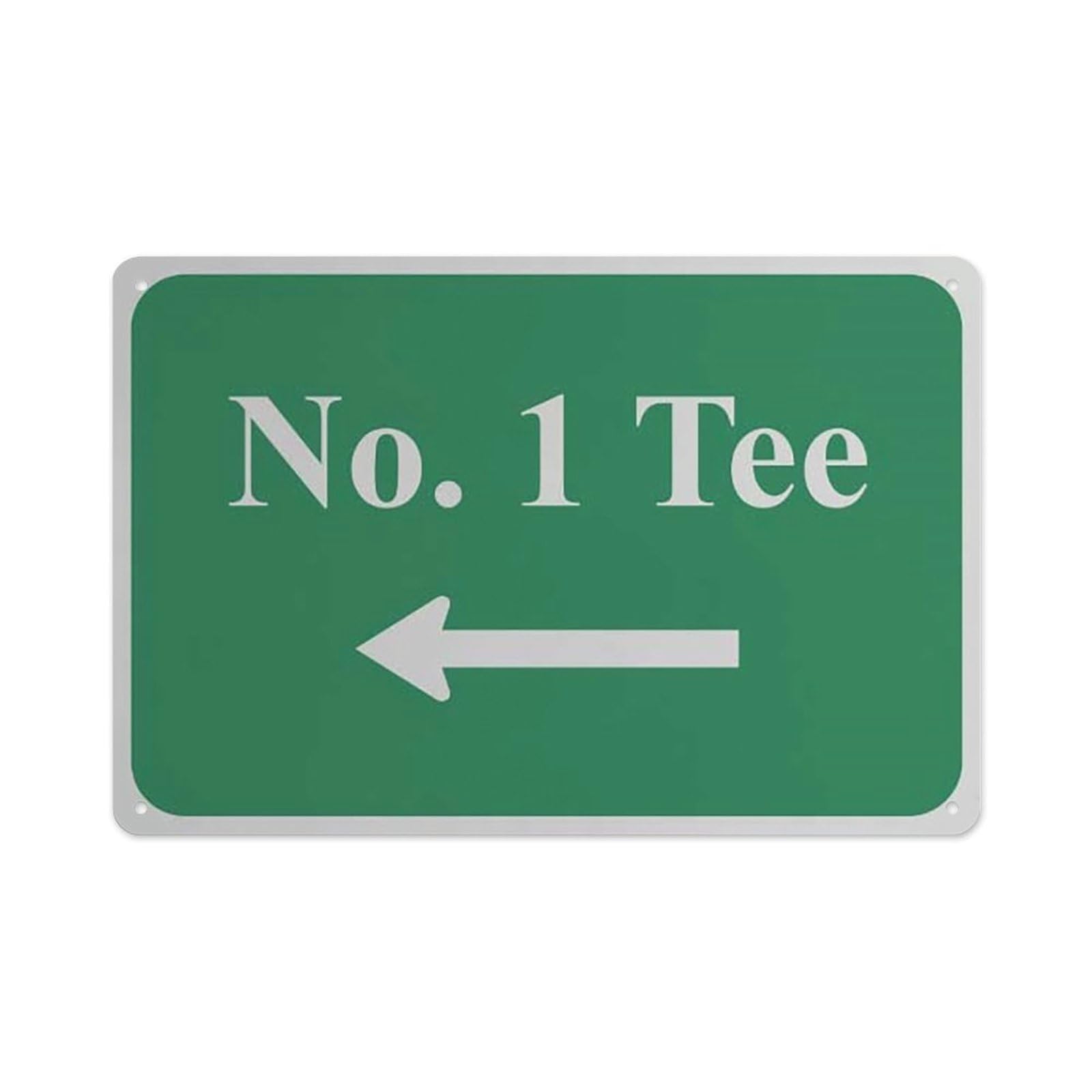 Peiyeety A03 No. 1 Tee (Left Arrow) Sign Aluminum Tin Warning Signs For Home Outdoor Garden 12X16 Inches