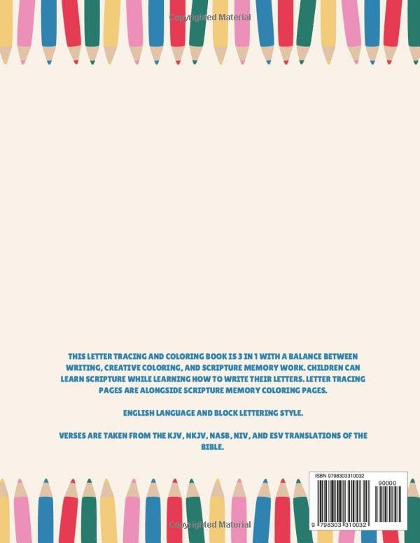 My ABC Bible Verses Coloring and Letter Tracing Book - Image 2