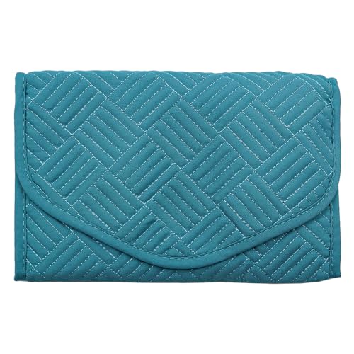 Tiardey Rollos de Joyas para Viajes Organizador de Joyas de Viaje Plegable Estuche de Almacenamiento Bolsa para Anillos Pendientes Collares Pulseras (Verde)