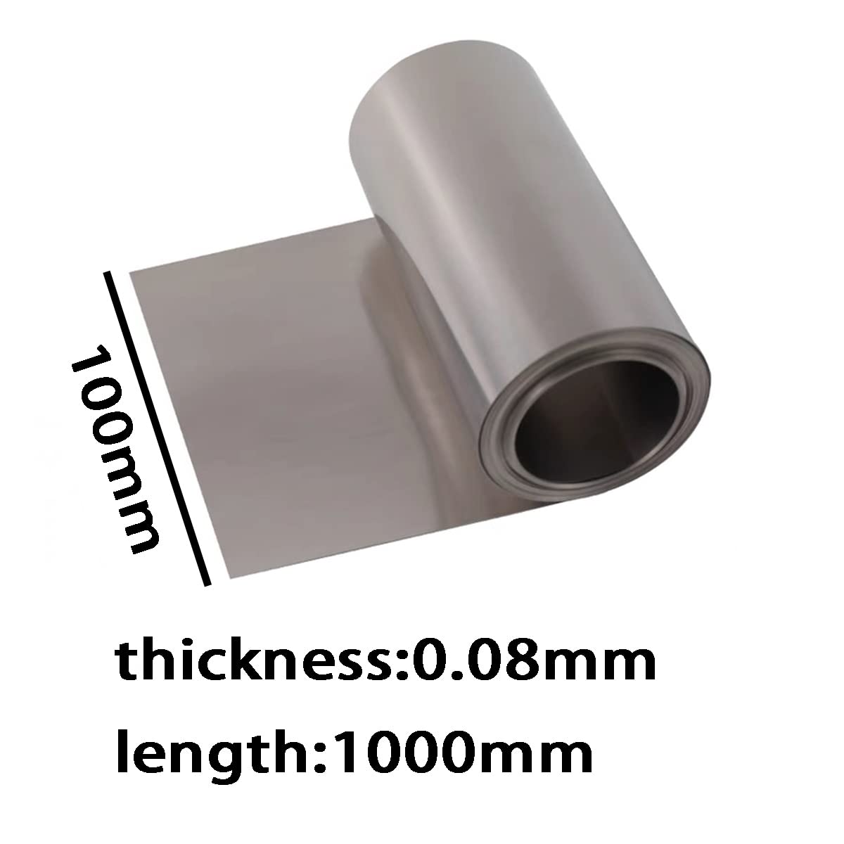 Titanio Foglio di Titanio Lamiera Foglio Titanio Lamine Sottili Ti per L'aerospazio Lunghezza 1000mm,0.08mmx100mmx1000mm