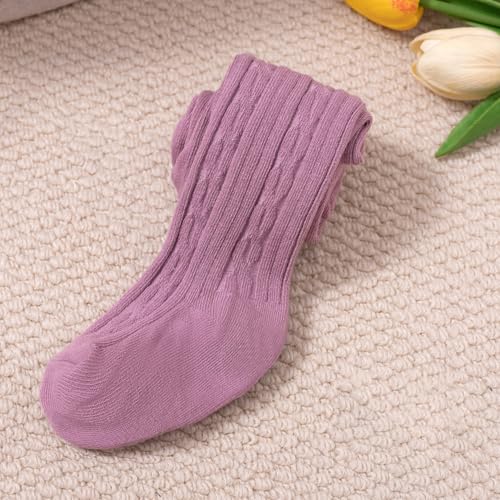 Image of SYGA Baby Tights For Girls Soft Cotton Infant Leggings Toddler Solid Knit Stockings Socks Newborn Warm Crochet Pants