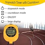 Digital Simple Stopwatch Timer, Single Lap Stopwatch Countdown Timer with On/Off, AAA Battery(Included) Stopwatch for Kids Students Coaches (Yellow) - Image 2