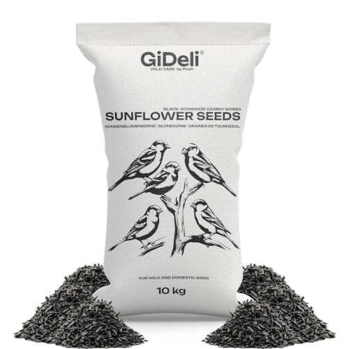 GiDeli Graines de tournesol noires 10 kg Nourriture pour oiseaux sauvages Nourriture pour oiseaux pour toute l'année Nourriture pour chevaux et petits animaux