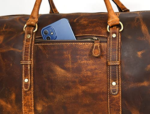 Aaron Leather Goods – Full Grain Leather Duffel Bags for Travel, Weekend, Overnight, and Sports Gym | Stylish Bags for Men and Women. - image 8