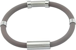 Pulsera de silicona rosa con imán de iones negativos de titanio y acero para parejas, para hombres y mujeres