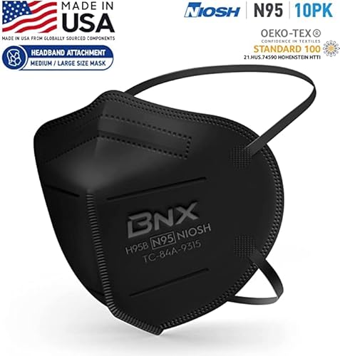 Accumed H95B-N95 Bnx N95 Mask Black Made In Usa Particulate Respirator Protective Face Mask thumb #2