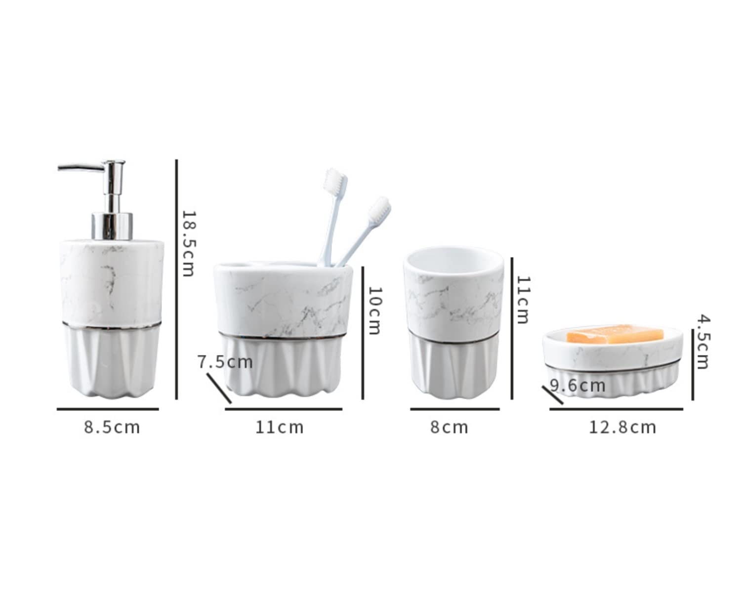 Juego de Accesorios de baño, Juego De Accesorios De Baño, 5 Piezas, Juegos De Baño De Mármol De Cerámica, Estilo Simple para Hotel, Suministros para El Hogar Decoración Moderna de baño