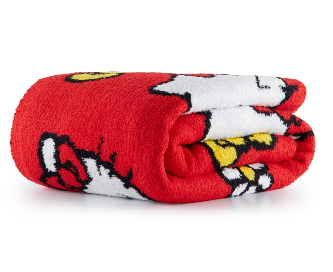 Image of Jay Franco Feather Knit Blanket - 50 inch x 60 inch Inch Soft & Cozy Plush Throw for Bedroom & Couch Decor, Official Licensed Product, Red - Hello Kitty