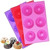 3 Packs Silicone Mini Fluted Cake Pans, findTop Mini Tube Cake Baking Pan for Muffin Cups, Coffee...