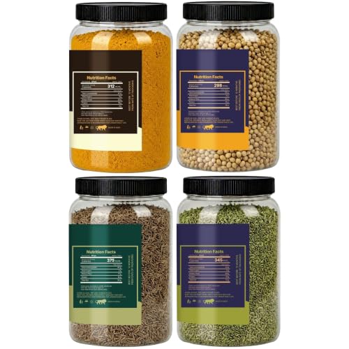 Image of LILA DRY FRUITS Indian Spices Masala Combo | Haldi, Dhania, Jeera & Saunf 100 Gms Each Kitchen Essentials