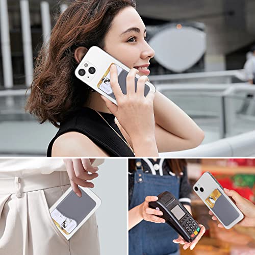 Image of SHANSHUI Card Holder for Phone Case, 3 Pack Phone Wallet Stick on Silicone Credit Card Holder Pocket Pouch Compatible for iPhone, Android & Most Smartphones