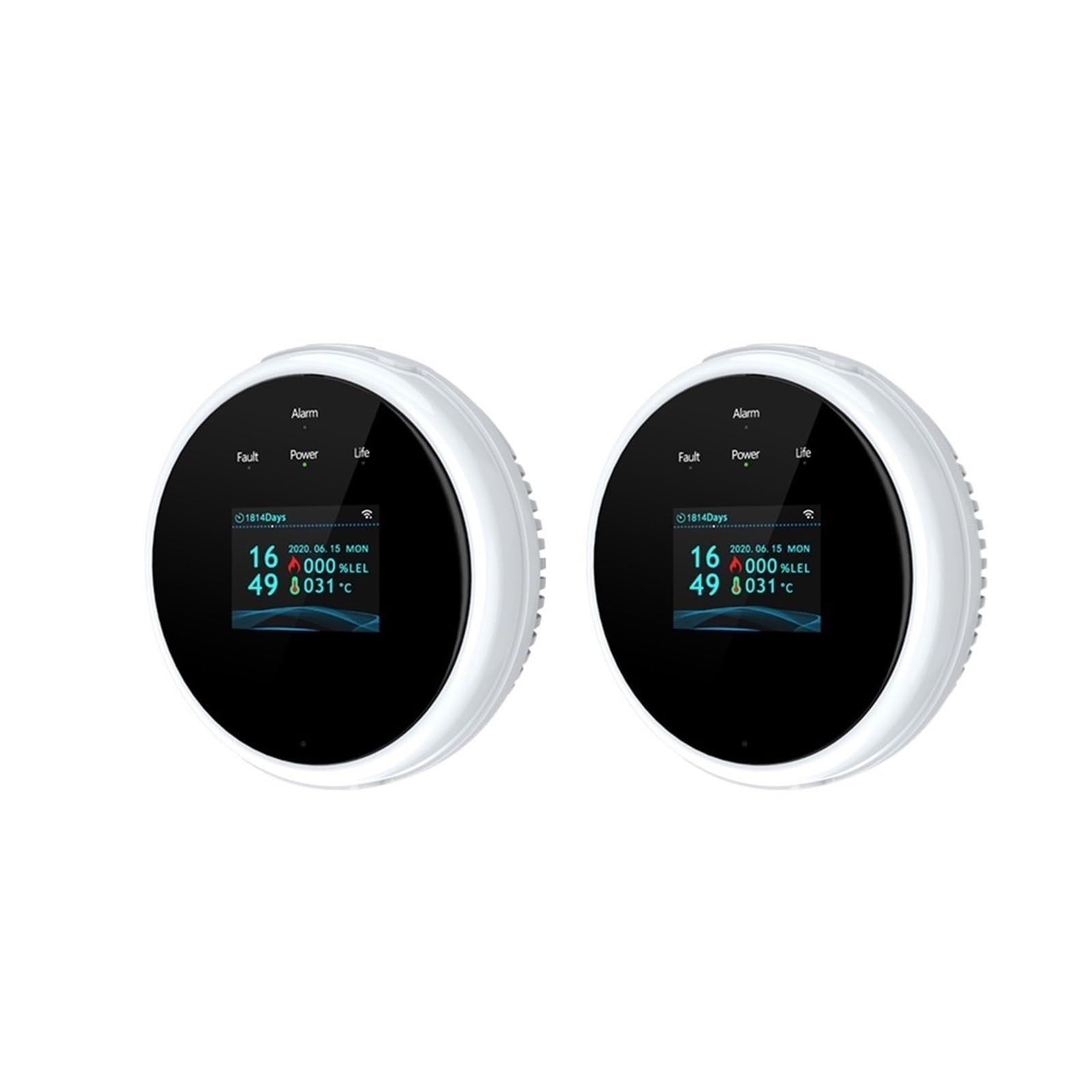 System alarmowy w domu, Inteligentny Alarm Gaz LPG Wyciek Temperatura Pożaru Ciepło 70DB Detektor Czujnik Ustawienie Sceny Ze Sterownikiem Zaworu(2 PCS)