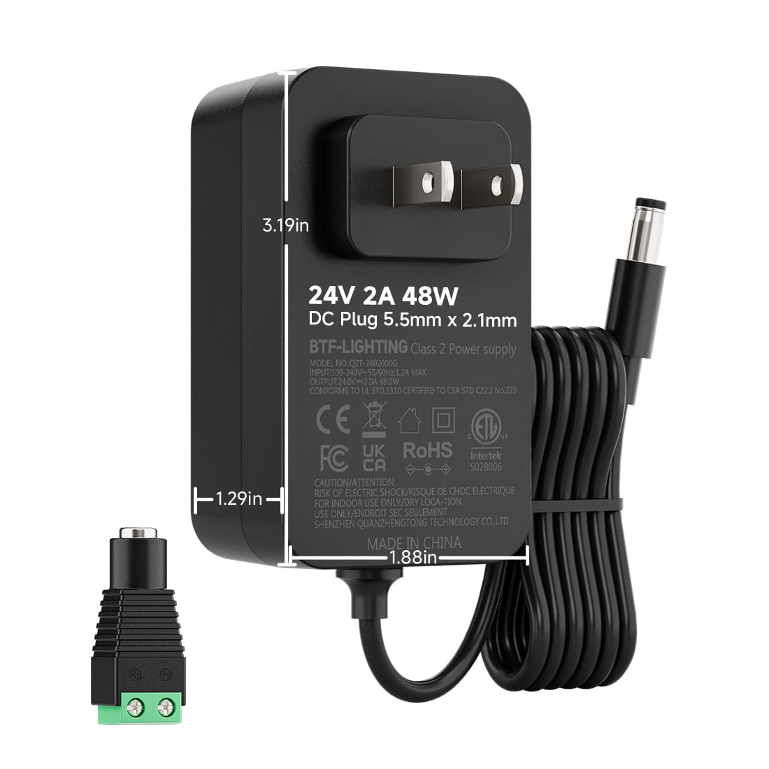 BTF-LIGHTING 24V Power Supply - 120W ETL Certified -10