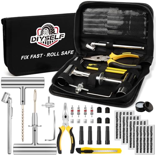 DIYSELF 45PCS Tire Plug and Patch Kit