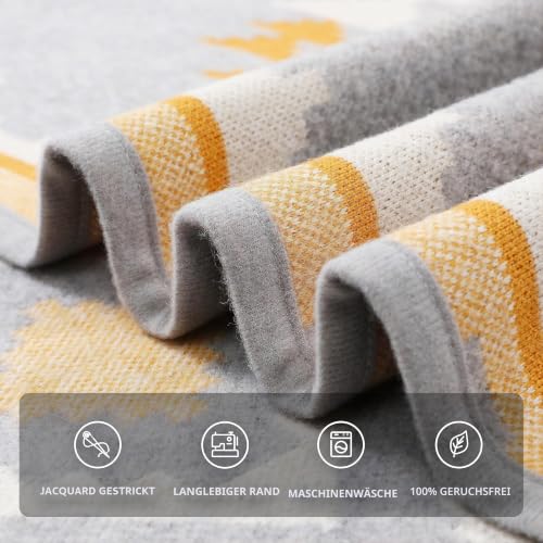 ACUSHLA Merinowolle Wolldecke 160x220 cm, Sofadecke Outdoor, Marokko Weiß – Ansicht 6