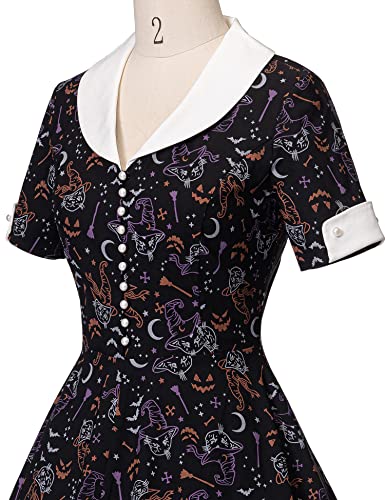 Image of GownTown Womens 1950s Cape Collar Vintage Swing Stretchy Dresses