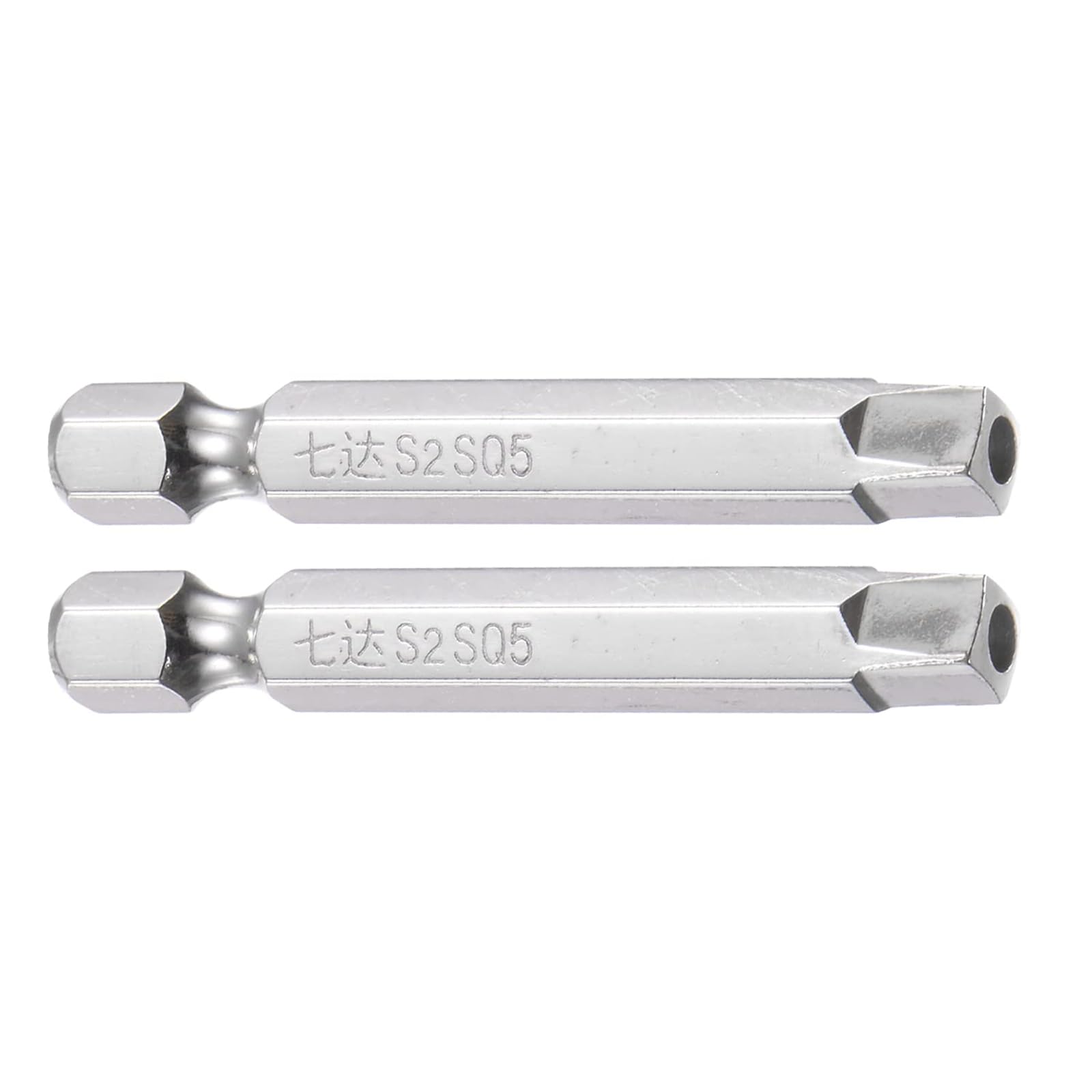 TA-VIGOR 2pcs SQ5 Square Screwdriver Bit Set 1/4" Hex Shank 50mm Magnetic Screwdriver Bits for Drill Driver & Power Tools